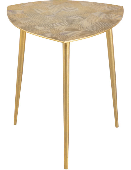 Table d’appoint aluminium doré triangulaire 45 cm Noryava Histoires Singulières - 1