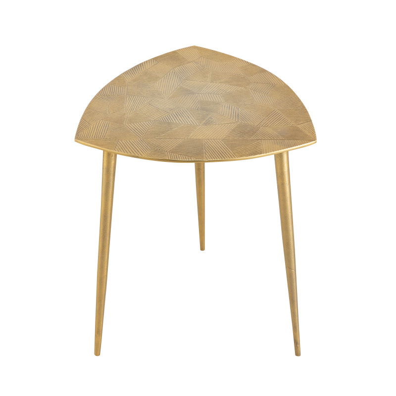 Table d’appoint aluminium doré triangulaire 45 cm Noryava Histoires Singulières - 2