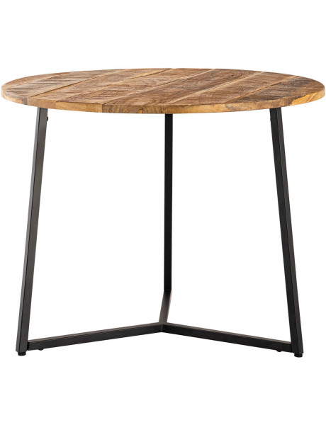 Table basse ronde manguier recyclé métal noir 56 cm Brivaro Histoires Singulières - 1