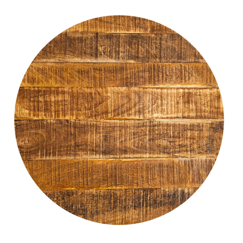 Table basse ronde manguier recyclé métal noir 56 cm Brivaro Histoires Singulières - 4
