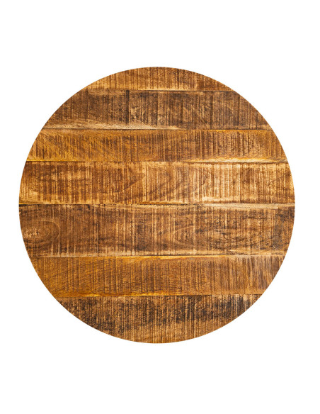 Table basse ronde manguier recyclé métal noir 56 cm Brivaro Histoires Singulières - 4