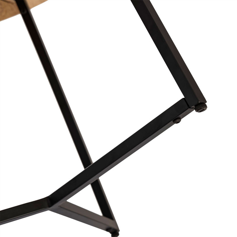 Table basse ronde manguier recyclé métal noir 56 cm Brivaro Histoires Singulières - 5
