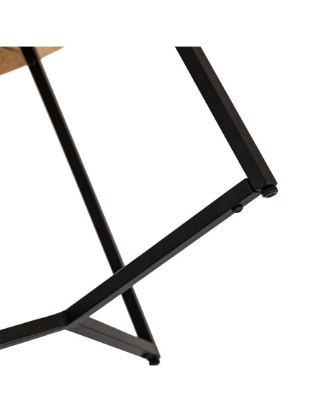 Table basse ronde manguier recyclé métal noir 56 cm Brivaro Histoires Singulières - 5