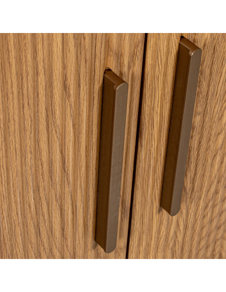 Buffet enfilade bois chêne plateau effet marbre 180 cm Oryndel  - 6