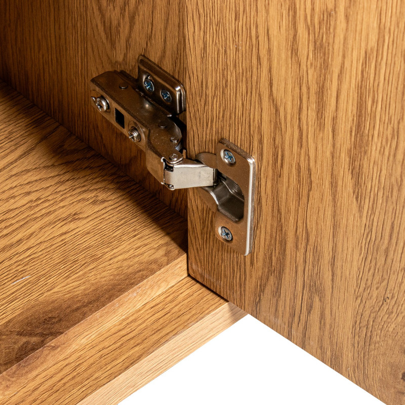 Buffet enfilade bois chêne plateau effet marbre 180 cm Oryndel  - 7