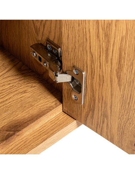 Buffet enfilade bois chêne plateau effet marbre 180 cm Oryndel  - 7