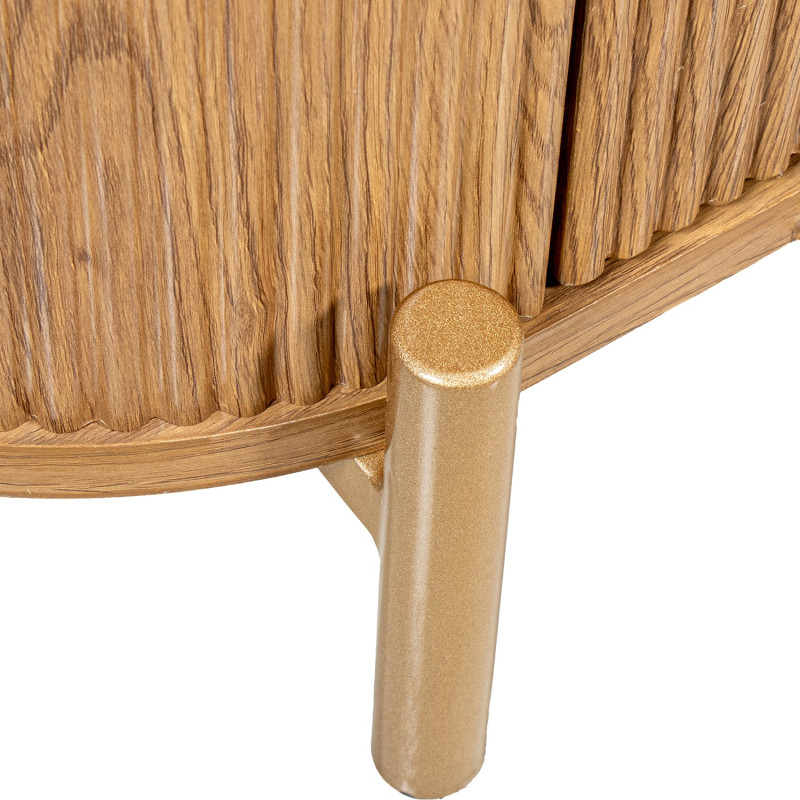 Buffet enfilade bois chêne plateau effet marbre 180 cm Oryndel  - 9