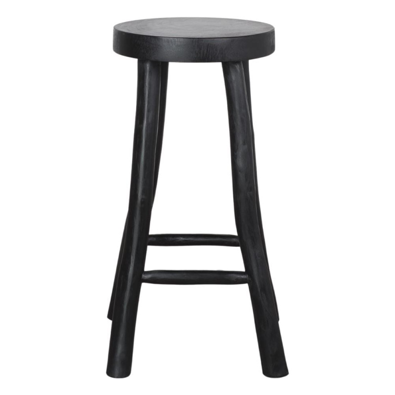 Tabouret de bar bois massif noir 72 cm Norsyra  - 2
