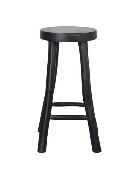 Tabouret de bar bois massif noir 72 cm Norsyra  - 2