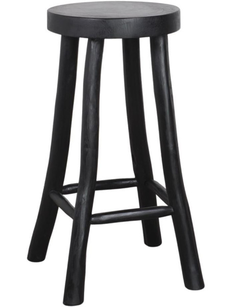 Tabouret de bar bois massif noir 72 cm Norsyra  - 1