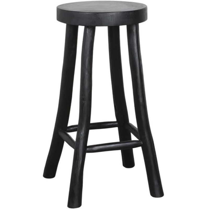 Tabouret de bar bois massif noir 72 cm Norsyra  - 1
