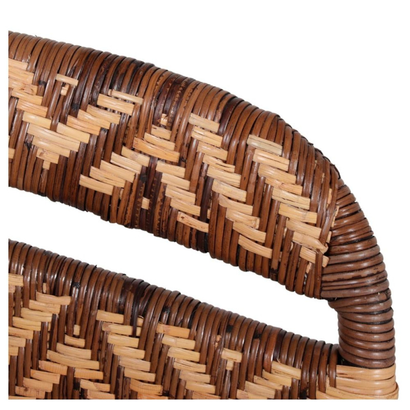 Chaise en rotin avec accoudoirs noir et naturel 70x58x82 cm Tanabe  - 7