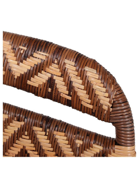 Chaise en rotin avec accoudoirs noir et naturel 70x58x82 cm Tanabe  - 7