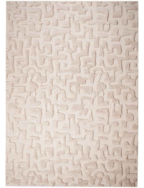 Grand tapis de salon laine et coton beige relief 300x400 cm La Gomera Richmond Interiors - 1