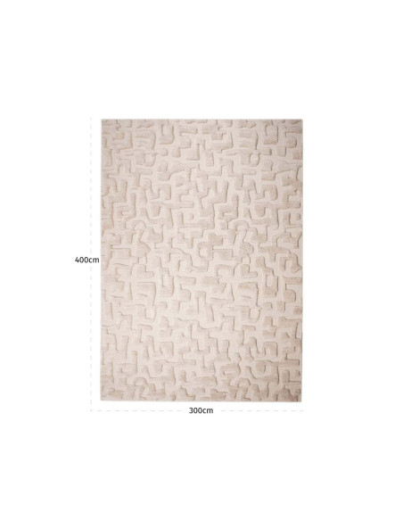 Grand tapis de salon laine et coton beige relief 300x400 cm La Gomera Richmond Interiors - 4