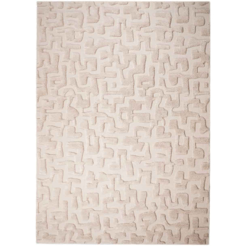 Tapis de salon laine beige relief 200x300 cm La Gomera  - 1