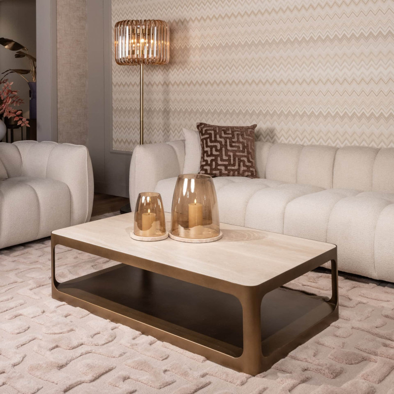 Tapis de salon laine beige relief 200x300 cm La Gomera  - 5