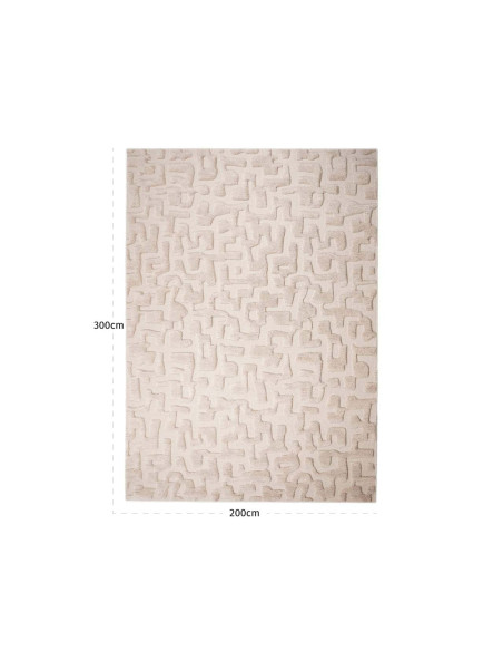 Tapis de salon laine beige relief 200x300 cm La Gomera  - 4
