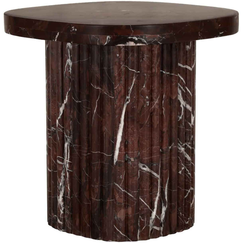 Bout de canapé marbre bordeaux 46x46 cm Orchid Richmond Interiors - 1