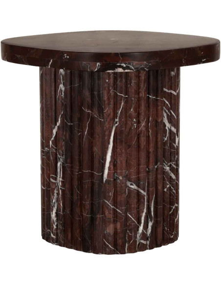 Bout de canapé marbre bordeaux 46x46 cm Orchid Richmond Interiors - 1