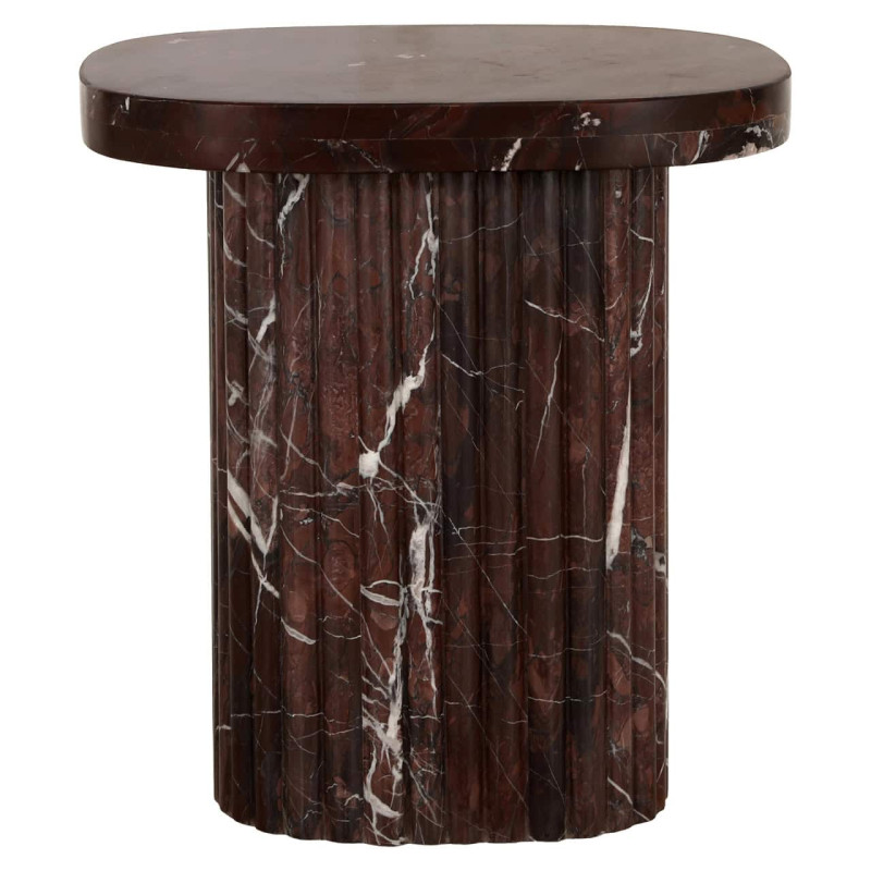 Bout de canapé marbre bordeaux 46x46 cm Orchid Richmond Interiors - 3