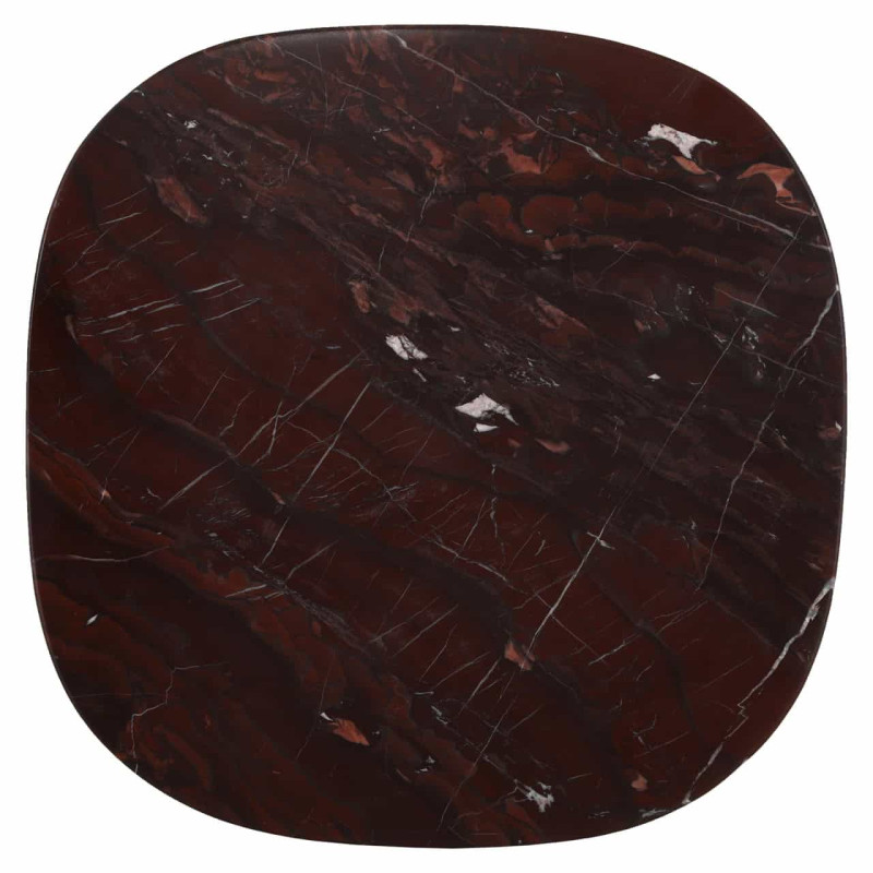 Bout de canapé marbre bordeaux 46x46 cm Orchid Richmond Interiors - 4