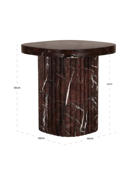 Bout de canapé marbre bordeaux 46x46 cm Orchid Richmond Interiors - 7