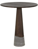 Table haute ronde chêne fumé et marbre 81x91 cm Harper