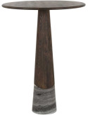 Mange-debout rond chêne fumé marbre 81x81x107 cm Harper