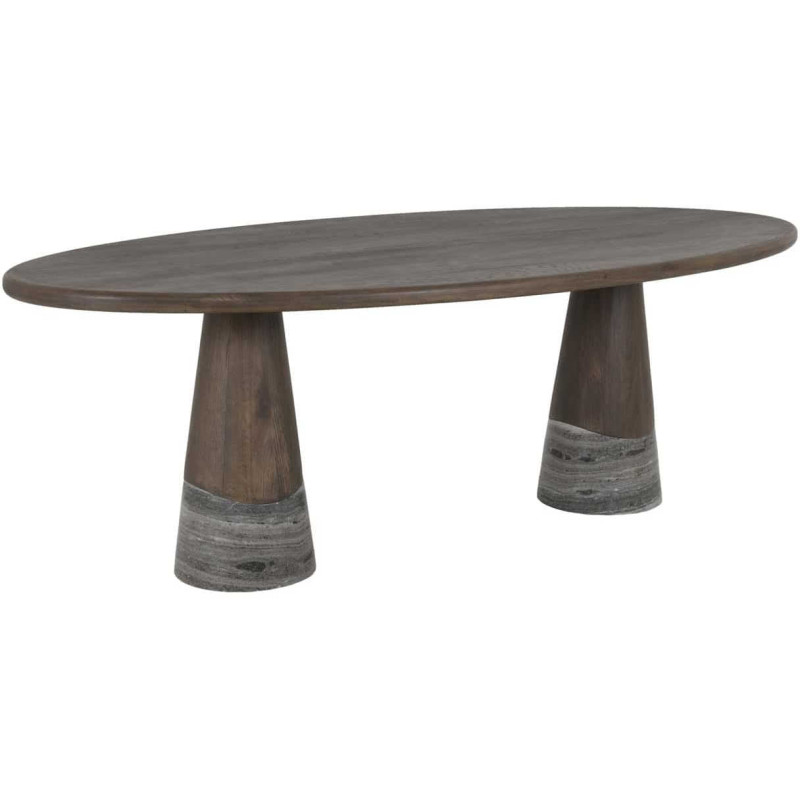 Table à manger ovale chêne fumé marbre 230x110 cm Harper Richmond Interiors - 1