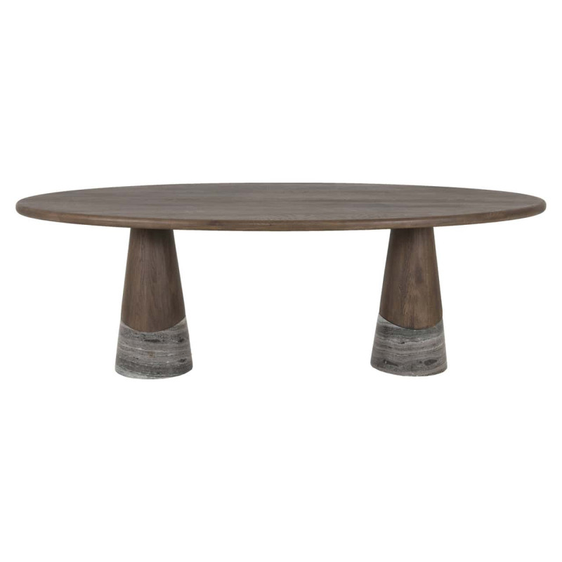 Table à manger ovale chêne fumé marbre 230x110 cm Harper Richmond Interiors - 3