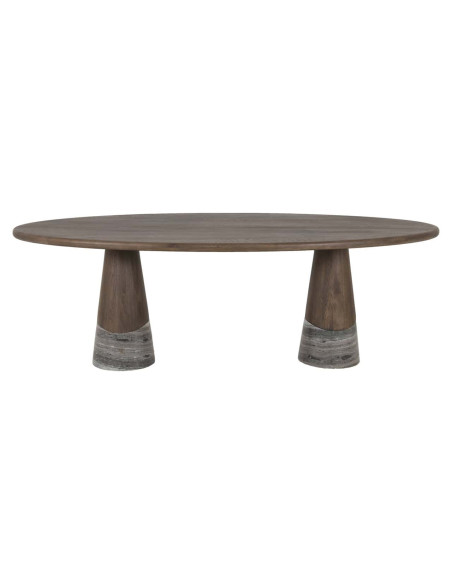 Table à manger ovale chêne fumé marbre 230x110 cm Harper Richmond Interiors - 3