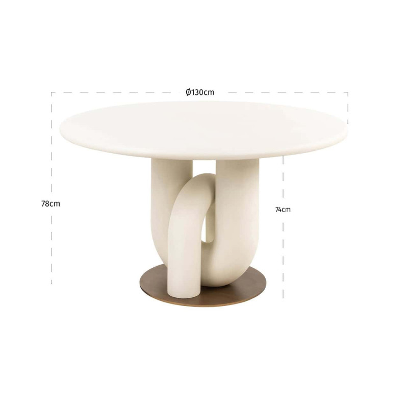 Table à manger ronde blanche design 135 cm Winslow Richmond Interiors - 9