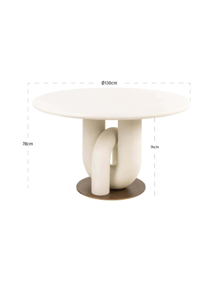 Table à manger ronde blanche design 135 cm Winslow Richmond Interiors - 9
