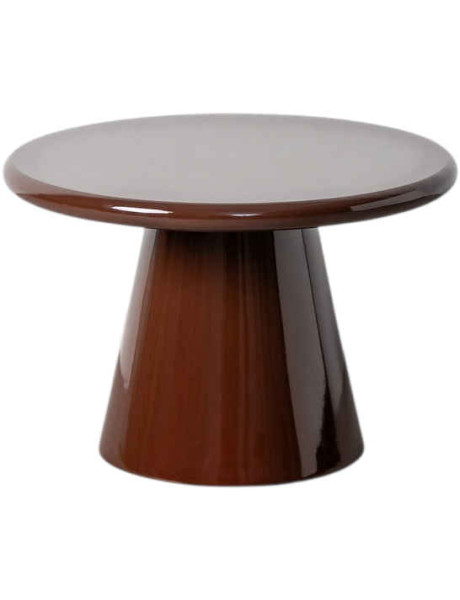Table basse ronde marron brillante 60 cm Caldoria Ixia - 1