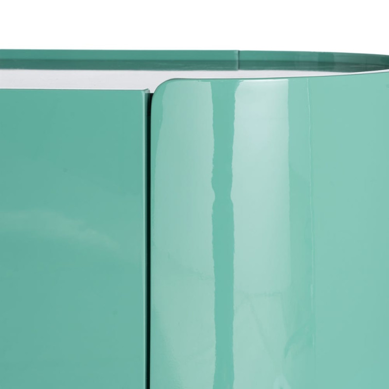 Buffet bas vert laqué marbre noir 160 cm Virelva Ixia - 6