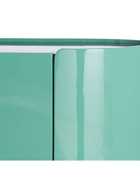 Buffet bas vert laqué marbre noir 160 cm Virelva Ixia - 6
