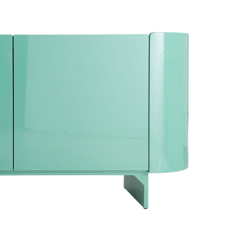 Buffet bas vert laqué marbre noir 160 cm Virelva Ixia - 10