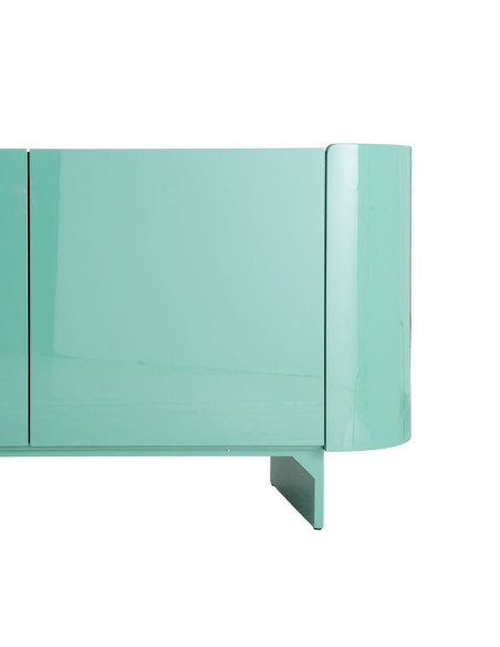 Buffet bas vert laqué marbre noir 160 cm Virelva Ixia - 10