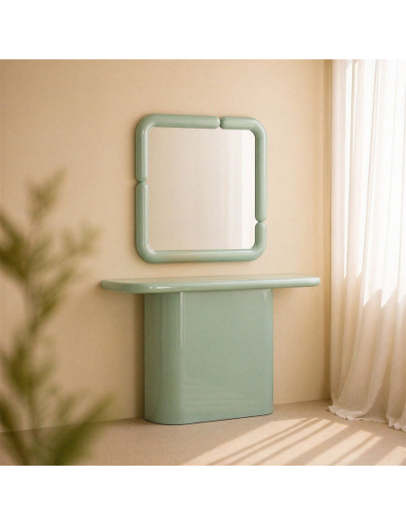 Console d’entrée verte laquée étroite 120x30x81 cm Nyvarel Ixia - 2