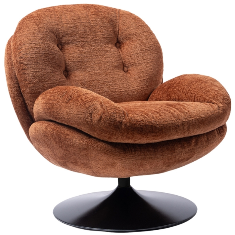 Fauteuil lounge orange brûlé pied noir Memento  - 1