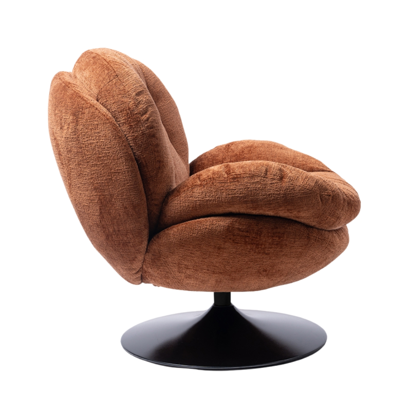 Fauteuil lounge orange brûlé pied noir Memento  - 3