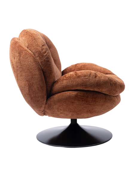 Fauteuil lounge orange brûlé pied noir Memento  - 3