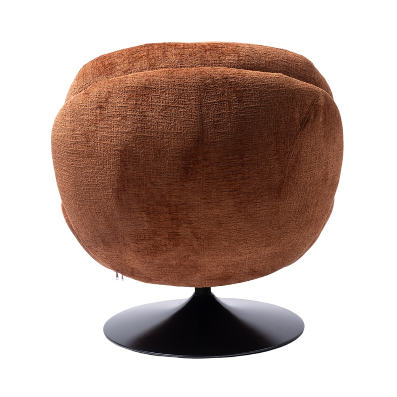 Fauteuil lounge orange brûlé pied noir Memento  - 4