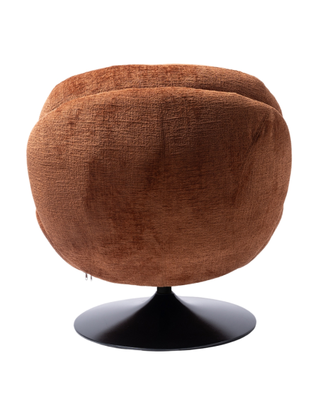 Fauteuil lounge orange brûlé pied noir Memento  - 4