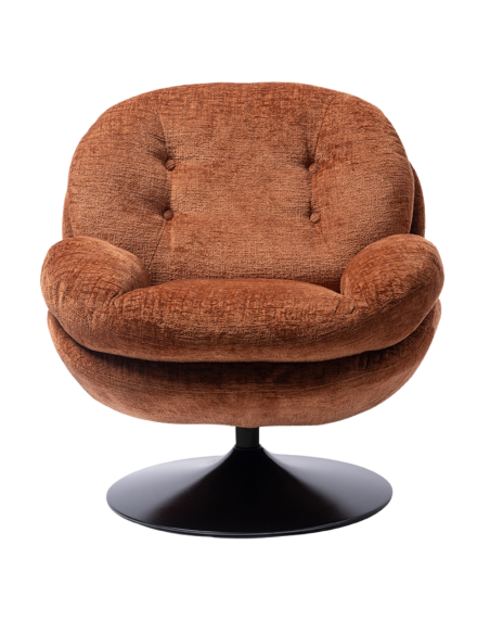 Fauteuil lounge orange brûlé pied noir Memento  - 2