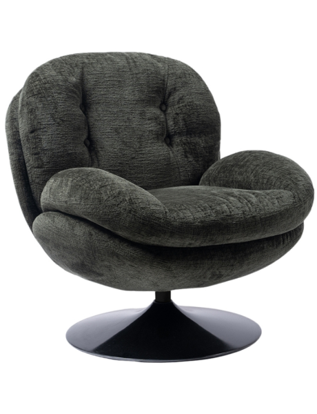 Fauteuil lounge vert kaki pied noir Memento  - 1