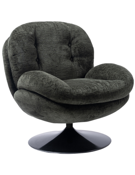 Fauteuil lounge vert kaki pied noir Memento  - 1