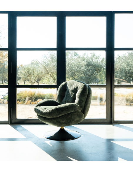 Fauteuil lounge vert kaki pied noir Memento  - 2