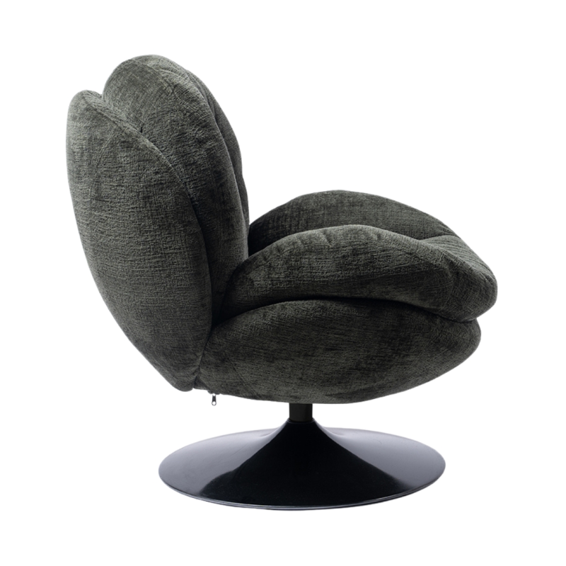 Fauteuil lounge vert kaki pied noir Memento  - 4